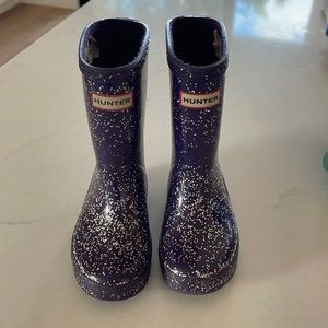 Hunter Rain Boots Toddler Purple Glitter - size 8 - used